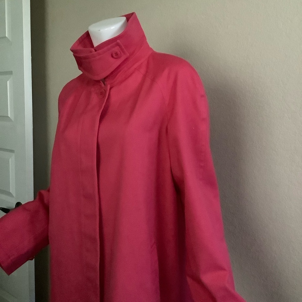 Talbots Vibrant Pink All-Weather Trench Coat - Picture 8 of 14
